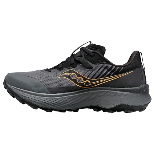 Saucony Women's Endorphin Edge Sneaker, Black/Goldstruck, 9