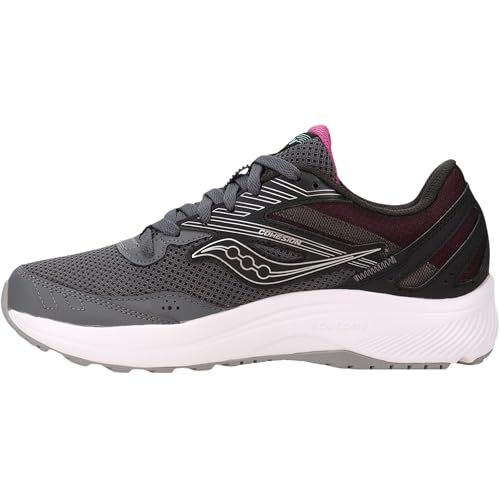 Saucony Women's Cohesion 15 Sneaker, Shadow/Razzle, 7.5 Wide