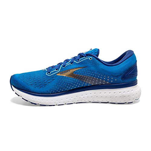 Brooks Mens Glycerin 18 Running Shoe - Blue/Mazarine/Gold - D - 14
