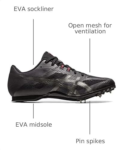 ASICS Unisex Hyper MD 8 Track & Field Shoes, 5M / 6.5W, Black/Gunmetal