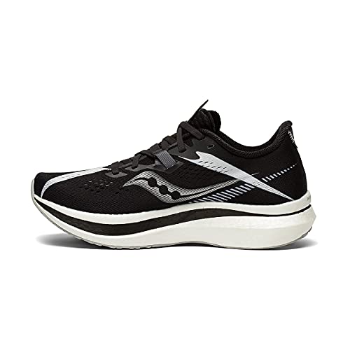 Saucony Women's Endorphin Pro 2 Running Shoe, Black/White, 6.5