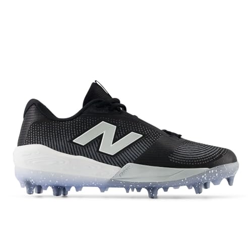 New Balance Men's FuelCell Comp V4 Baseball Shoe, Black/White, 10 M