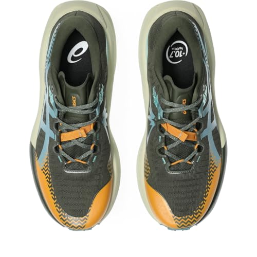 ASICS Men's Trabuco MAX 5 Running Shoes, 11.5, Vintage Khaki/Foggy Teal