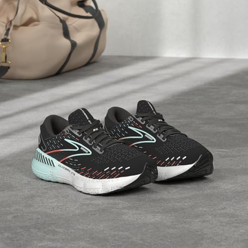 Brooks Women's Glycerin GTS 20 Supportive Running Shoe - Black/Red/Opal - 5 Medium