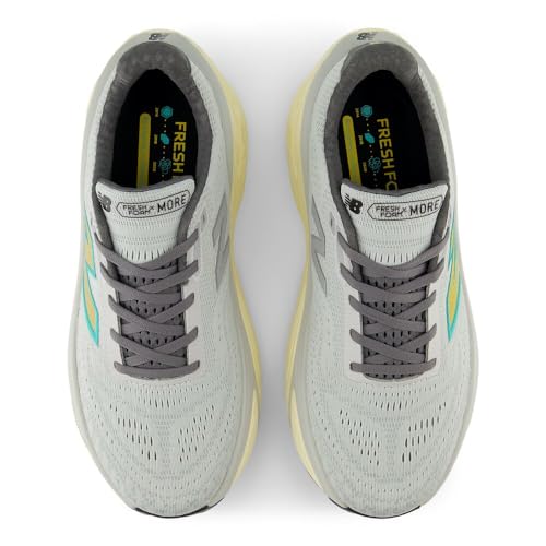 New Balance Men's Fresh Foam X More V5 Running Shoe, Brighton Grey/Calcium/Cyber Jade, 7 M