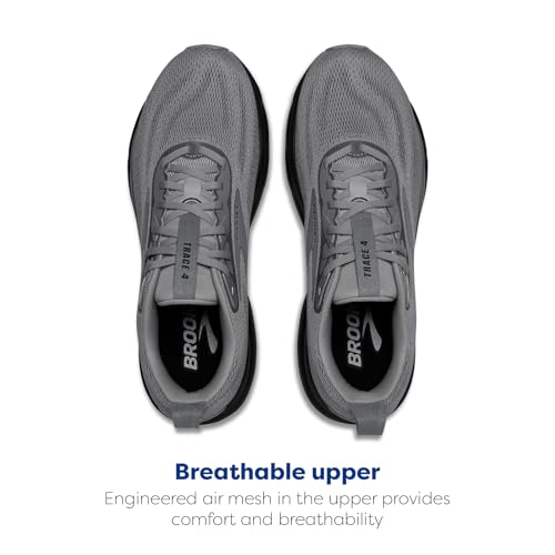 Brooks Men’s Trace 4 Neutral Running Shoe - Grey/Black/Ebony - 11.5 Medium
