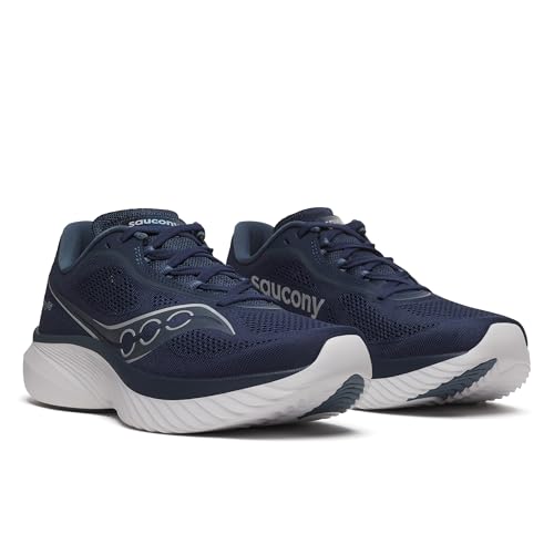 Saucony Men's Kinvara 15 Sneaker, Navy/Silver, 10