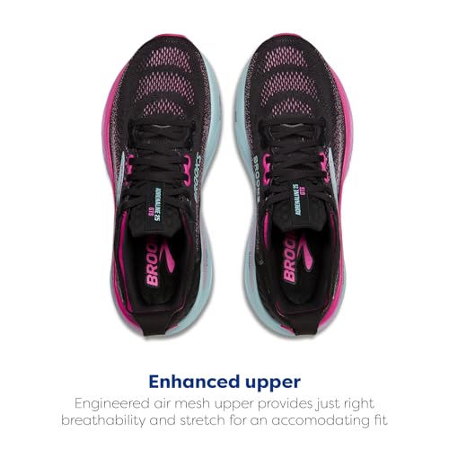 Brooks Women’s Adrenaline GTS 25 Supportive Running & Walking Shoe - Black/Cyber Pink/Iced Aqua - 7.5 Medium