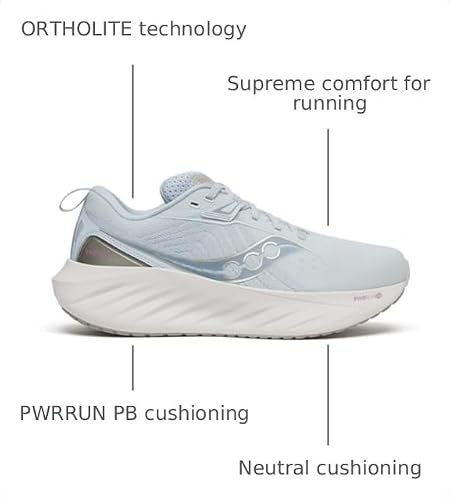 Saucony Women's Triumph 22 Sneaker, Vapor/Moon, 9