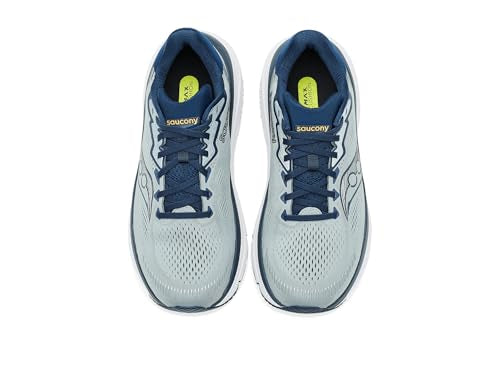Saucony Men's Guide 19 Sneaker, Fossil/Navy, 10 Wide