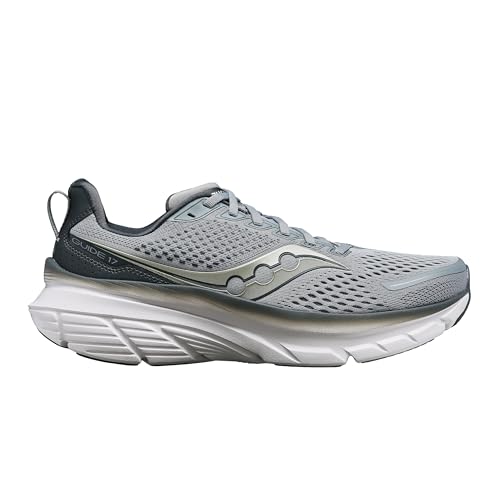 Saucony Men's Guide 17 Sneaker, Flint/Shadow, 12