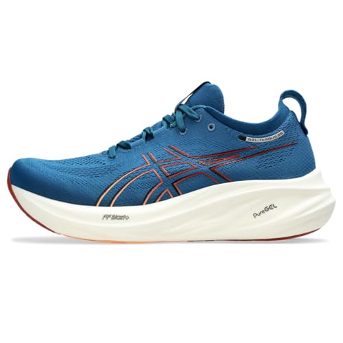 ASICS Men's Gel-Nimbus 26 Running Shoes, 11.5, Rich Navy/Faded Orange