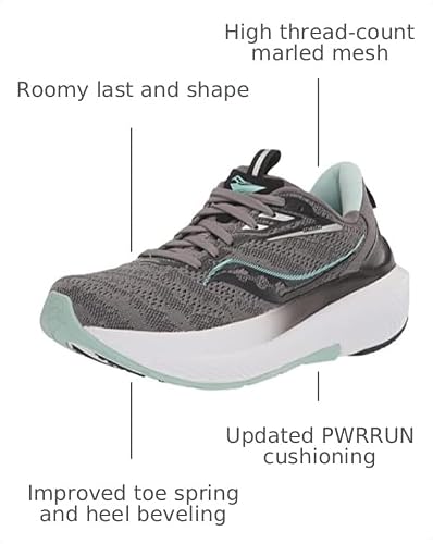 Saucony Echelon 9, Running Shoe Womens, Charcoal/Ice, 7