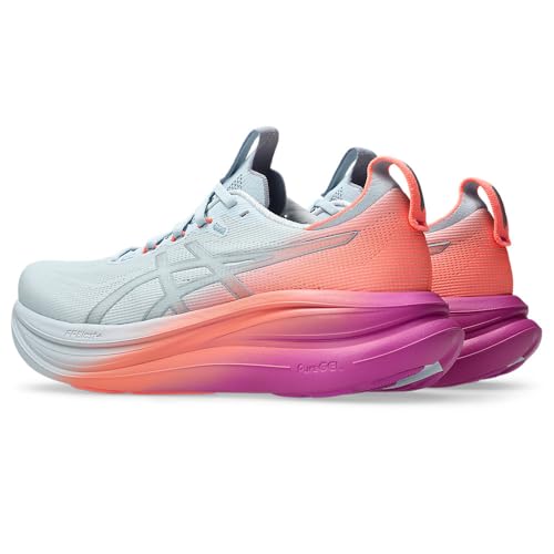 ASICS Womens Gel-Nimbus 28 Sunny Sizzle Sports Shoes, SKY/DIGITAL SAKURA, 9 US