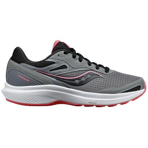 Saucony Women's Cohesion 16 Sneaker, Concrete/Ember, 9.5