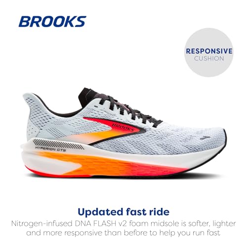 Brooks Men’s Hyperion GTS 2 Supportive Running Shoe - Illusion/Coral/Black - 8.5 Medium