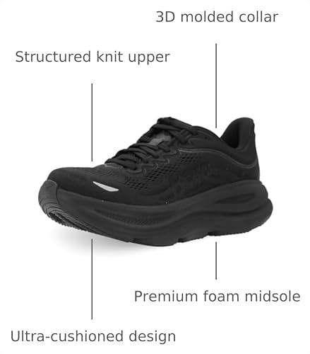 Hoka Women's Bondi 9 Black/Black 9 Medium - alternate view 3