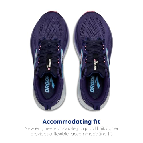 Brooks Women’s Glycerin 22 Neutral Running Shoe - Blue Ribbon/Peacoat/Dianthus - 8 X-Wide