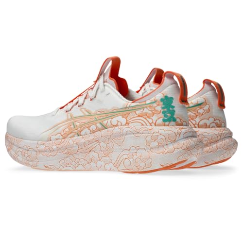 ASICS Unisex Gel-Nimbus 28 Tokyo Running Shoes, 10M / 11.5W, White/Apricot Crush