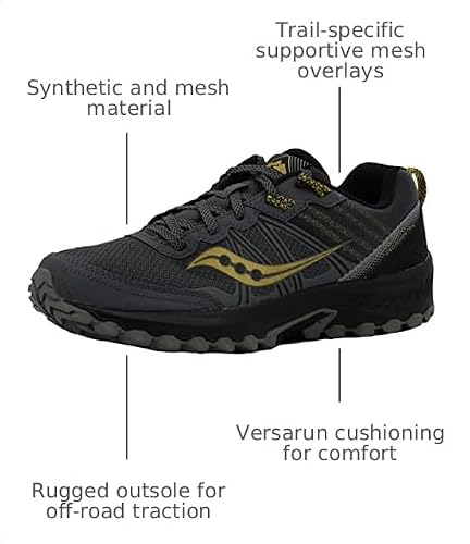 Saucony Men's Excursion Tr14 Dark Grey/Black Trail Running Shoe 10.5 M US