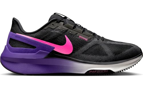 Nike Men's Structure 25 Road Running Shoes, Black Laser Fuchsia Anthracite, 10 US