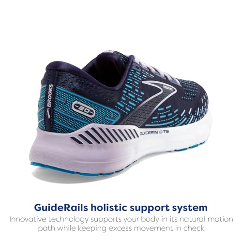 Brooks Women's Glycerin GTS 20 Supportive Running Shoe - Peacoat/Ocean/Pastel Lilac - 7.5 Medium