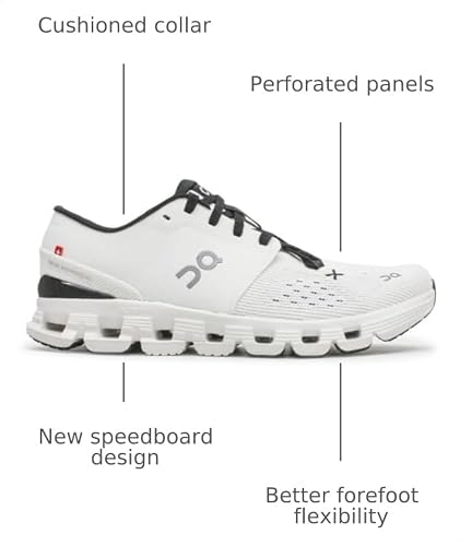 On Women's Cloud X 4 Sneakers, Ivory/Black, 6 Medium US