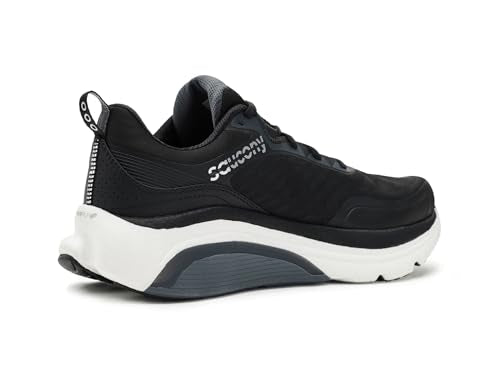 Saucony Women's Omni St 23 Sneaker, Black/Silver, 8.5