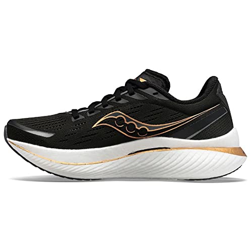Saucony Men's Endorphin Speed 3 Running Shoe, Black/GOLDSTRUCK, 12 Medium