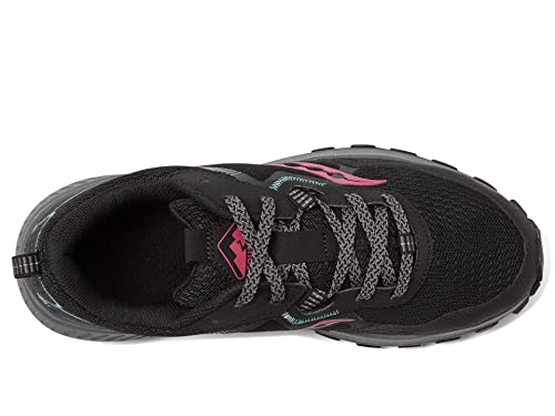 Saucony womens Excursion Tr16 Trail Running Shoe, Black/Fuchsia, 8.5 US