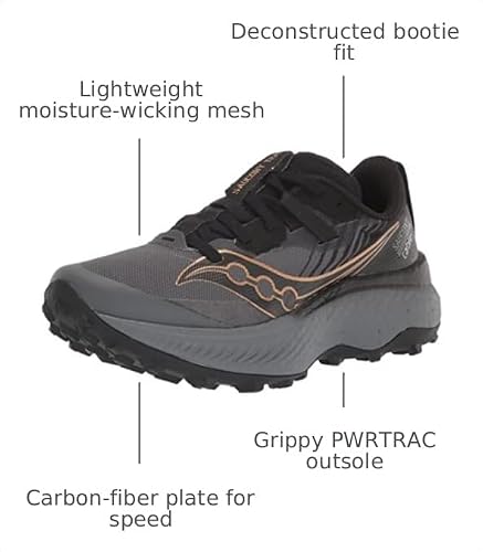 Saucony Women's Endorphin Edge Sneaker, Black/Goldstruck, 9