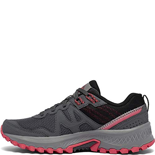 Saucony Women's Excursion TR14 Trail Running Shoe, Charcoal/Coral, 7.5