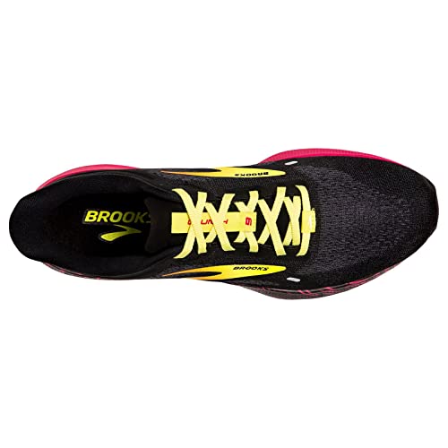 Brooks Men’s Launch 9 Neutral Running Shoe - Black/Pink/Yellow - 12 Medium