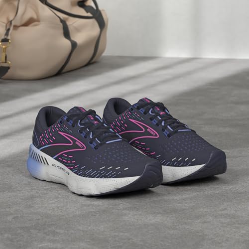 Brooks Women's Glycerin GTS 20 Supportive Running Shoe - Peacoat/Blue/Pink - 6.5 Medium
