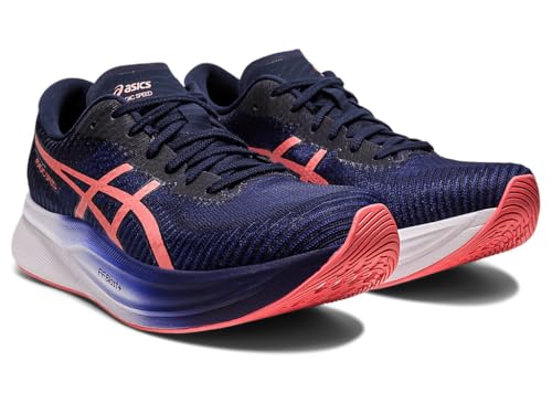 ASICS Women's Magic Speed 2 Running Shoes, 6.5, Indigo Blue/Papaya