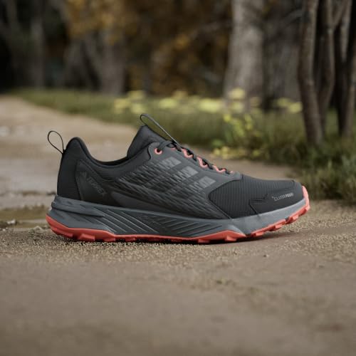adidas Men's Terrex Tracefinder 2 Climaproof Trail Running, Black/Black/Semi Impact Orange, 12
