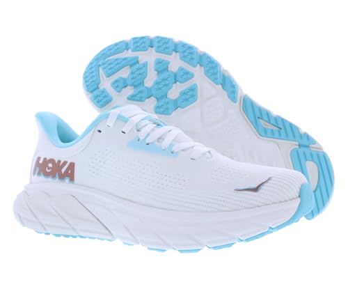 HOKA Arahi 7 Womens Shoes Size 7, Color: Frost/Rose Gold
