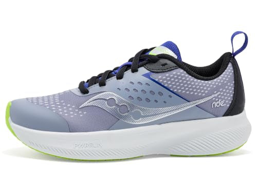 Saucony Ride Kdz Grey/Black/Blue 030 Width-M