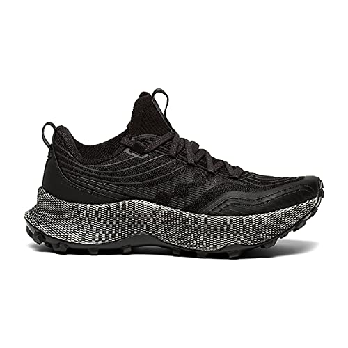 Saucony Women's Endorphin Trail Health Care Professional Shoe, Black/Gravel, 8