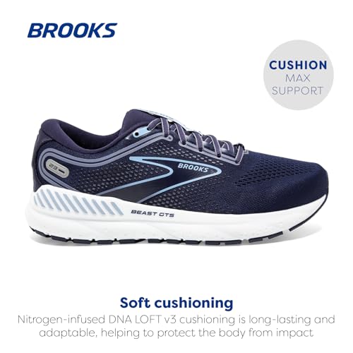 Brooks Men’s Beast GTS 23 Supportive Running Shoe - Peacoat/Blue/White - 8 Medium