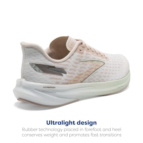 Brooks Women’s Hyperion Neutral Running Shoe - Crystal Grey/Blue Glass/White - 10 Medium