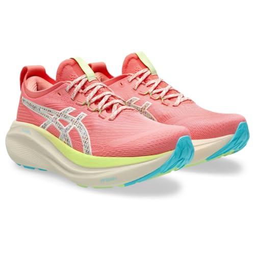ASICS Women's Gel-Nimbus 27 Trail Running Shoes, 8.5, Nature Bathing/Guava