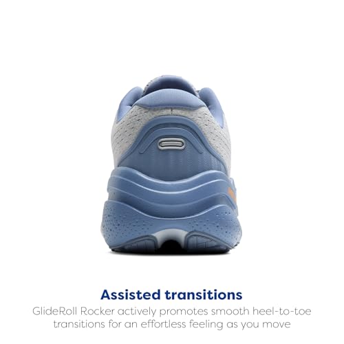 Brooks Men’s Ghost Max 2 Neutral Running & Walking Shoe - Oyster Mushroom/Blue/Orange - 10 Medium