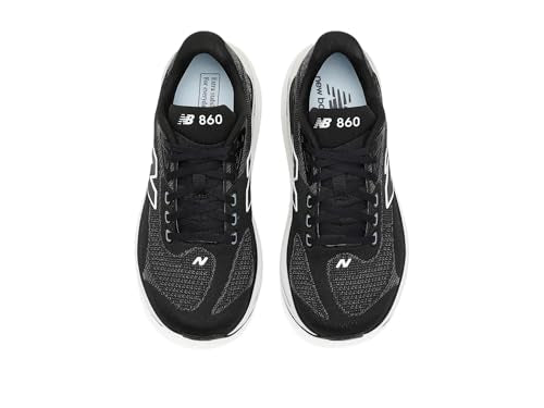 New Balance Women's Fresh Foam X 860v15 Running Shoe, Black/Nb 103 White, 8 W