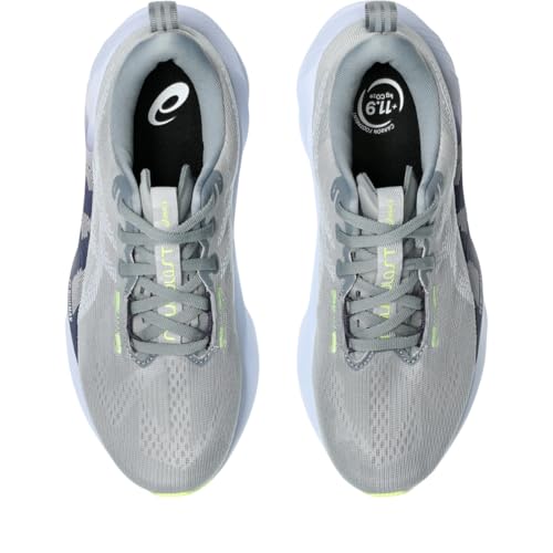 ASICS Women's NOVABLAST 5 Running Shoe, 7.5, Gravel/Blue Fade
