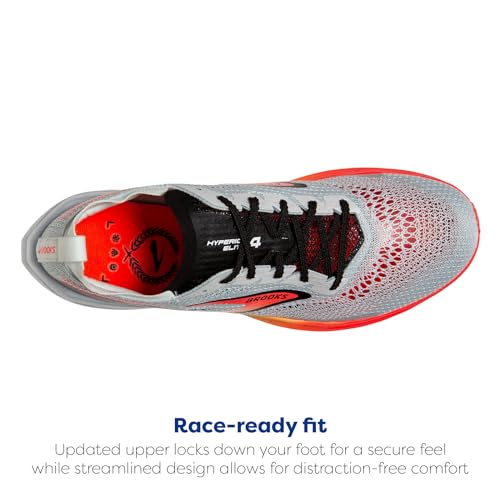 Brooks Unisex Hyperion Elite 4 Neutral Running Shoe for Men & Women - Illusion Blue/Coral/Orange - 8.5 Medium - alternate view 4