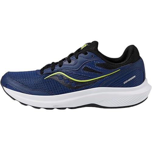 Saucony Men's Cohesion 16 Sneaker, Indigo/Acid, 11 Wide