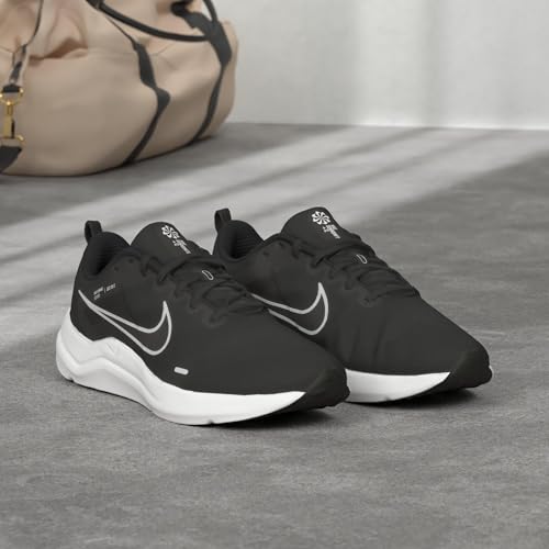 Nike Men's Downshifter 12 Sneaker, Black/White- Dk Smoke Grey, 10