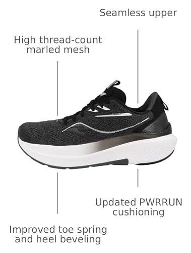 Saucony Women's Echelon 9 Sneaker, Black/White, 7