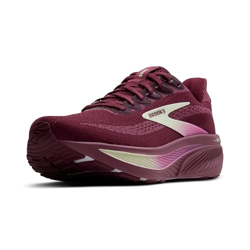 Brooks Women’s Ghost 17 Neutral Running Shoe - Burgundy/Pink/Green - 8 Medium